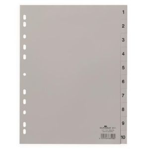 Plastični razdelilnik DURABLE 1-10 siv