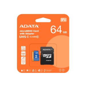 Adata/micro SDHC/64GB/100MBps/UHS-I U1 / adapter razreda 10/+ AUSDX64GUICL10A1-RA1