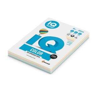 Barvni papir IQ color 5x50 mix pastelnih barv, A4, 80g