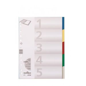Plastični razdelilnik DURABLE 5-delni barvni