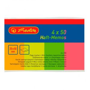 Herlitz papir zaznamki 20x50mm 50 kos 4 barve
