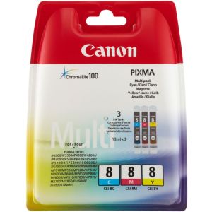 Kartuša Canon CLI-8, CMY, trojni paket, multipack, original