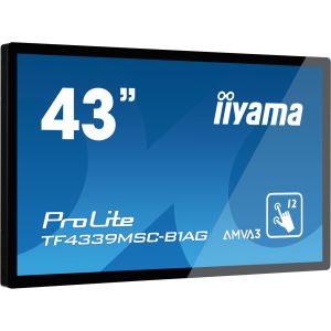 43 "iiyama TF4339MSC-B1AG: AMVA, FullHD, kapacitivni, 12P, 400cd / m2, VGA, HDMI, DP, 24/7, IP54, črna TF4339MSC-B1AG