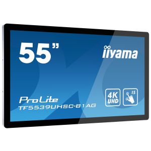 55 "iiyama TF5539UHSC-B1AG: IPS, 4K, kapacitivni, 15P, 500cd / m2, VGA, HDMI, DP, 24/7, IP54, črna TF5539UHSC-B1AG