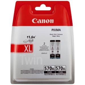 Kartuša Canon PGI-570PGBK XL, dvojni paket, črna (black), original