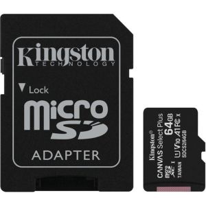 Kingston Canvas Select Plus A1/micro SDXC/64GB/100MBps/UHS-I U1 / Adapter razreda 10/+ SDCS2/64GB