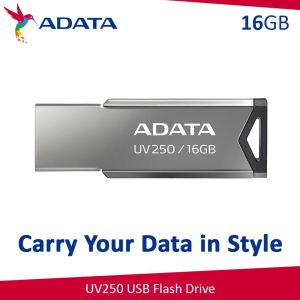 16 GB ADATA UV250 USB 2.0 kovinski AUV250-16G-RBK