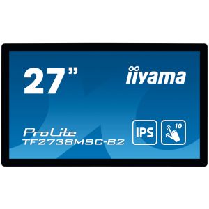 27 "iiyama TF2738MSC-B2: IPS, FullHD, kapacitivni, 10P, 500cd / m2, DP, HDMI, DVI, 16/7, IP1X, črn TF2738MSC-B2
