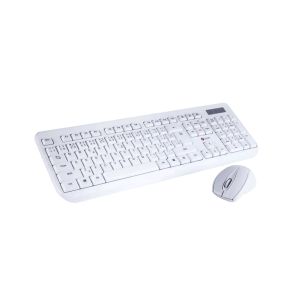 Tipkovnica C-TECH WLKMC-01, brezžična kombinacija z miško, bela, USB, CZ / SK WLKMC-01W