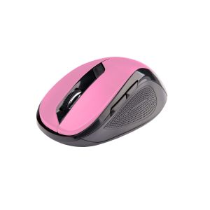 C-TECH WLM-02P miška, črno-roza, brezžična, 1600DPI, 6 gumbov, USB nano sprejemnik WLM-02P