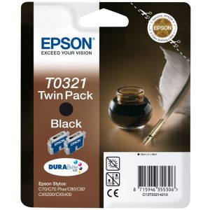 Kartuša Epson T0321, dvojni paket, črna (black), original