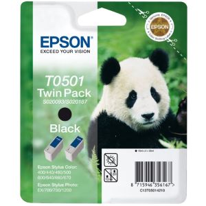 Kartuša Epson T0501, dvojni paket, črna (black), original