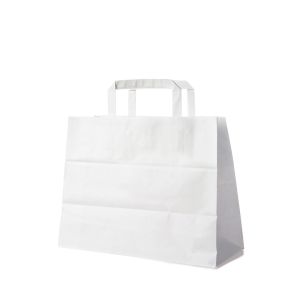 Papirnate vrečke 32+16x27 cm bele /50 kos/
