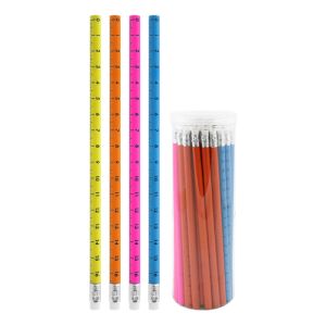 HB grafitni svinčnik z gumijastim ravnilom, mix/4 barve