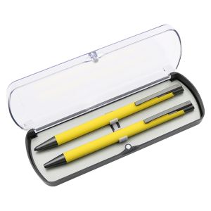 Darilni set kovinski mehanski svinčnik + kemični svinčnik ARMI SOFT rumen