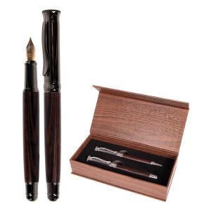 Kemični svinčnik + kemični svinčnik IMPRESSIVE - set v škatli (imitacija temnega lesa)