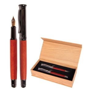 Kemični svinčnik + kemični svinčnik IMPRESSIVE - set v škatli (imitacija svetlega lesa)