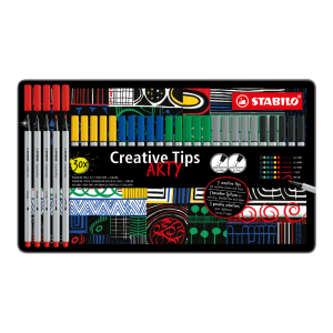 Kreativni set STABILO Creative Tips CLASSIC (6 različnih barv) 30 delni set v pločevinki
