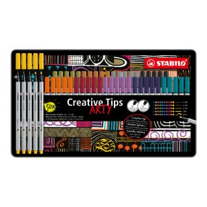 Kreativni set STABILO Creative Tips URBAN (10 različnih barv) 50 delni set v pločevinki