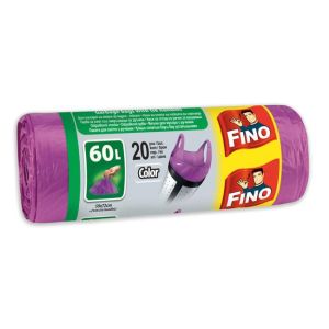 Vrečke za vezavo FINO Color 60 ℓ, 13 mic., 59 x 72 cm, vijolične (20 kos)