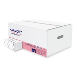 Papirnate brisače zložene ZZ 2-slojne HARMONY professional, 100% celuloza, bele (20 pak.)