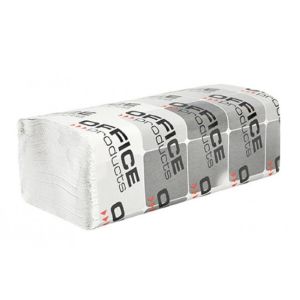 Papirnate brisače Office Products ZZ 1-slojne bele reciklirane (20 pak.)