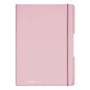 Beležnica Herlitz my.book Flex A4 2x40 listov črtana kvadratna PP pastelno roza