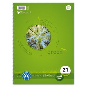 Blok College Format Werk Ursus Green A4 80 listov z linijo 70g recikliran