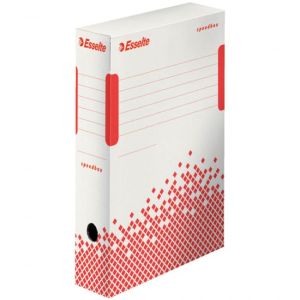 Arhivska škatla Esselte Speedbox 80mm bela/rdeča
