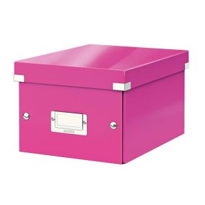 Click &amp; Store majhna škatlica kovinsko roza