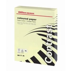 Barvni papir Office Depot A4, pastelno rumen, 80 g/m2