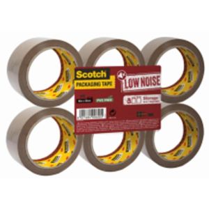 Scotch pakirni trak s tihim odvijanjem, ne vsebuje PVC, rjav, 48mm x 50m, 6 rol