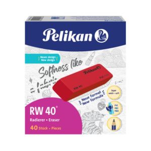 Guma brez PVC Pelikan RW 40 rdeča 40 kom