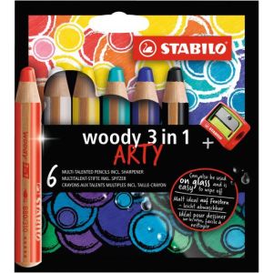 STABILO woody 3 v 1 6-delne barvice s strgalnikom `ARTY&#39;