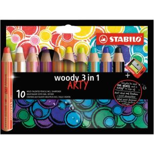 STABILO woody 3 v 1 10-delne barvice z strgalnikom `ARTY&#39;