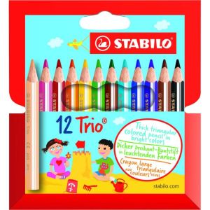 STABILO Trio debele in kratke barvice 12 kos v kartonski škatli