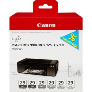 Kartuša Canon PGI-29, mat črna, foto črna, temno siva, svetlo siva, siva, barvni optimizator, multipack, original