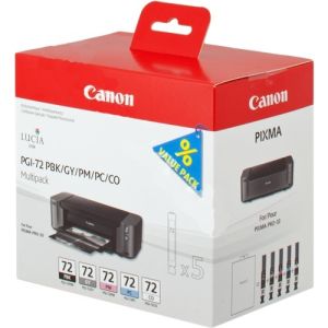 Kartuša Canon PGI-72, fotografska črna, cian, magenta, siva, optimizator barv, pet paketov, multipack, original