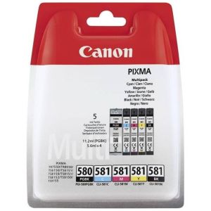 Kartuša Canon CLI-581, CMYK, PGI-580, pet paketov, multipack, original