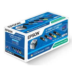 Toner Epson C13S050268 (C1100), CMYK, štiri pakete, multipack, originalni