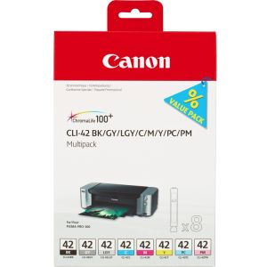 Kartuša Canon CLI-42, črna, siva, svetlo siva, cian, magenta, rumena, fotografska cian in magenta, multipack, original