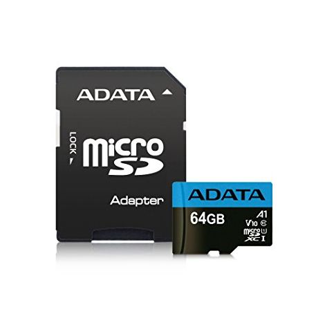 Adata/micro SDHC/64GB/100MBps/UHS-I U1 / adapter razreda 10/+ AUSDX64GUICL10A1-RA1