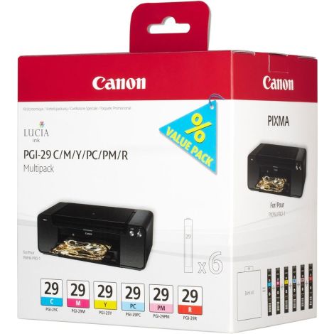 Kartuša Canon PGI-29, cian, magenta, rumena, fotografska cian in magenta, rdeča, multipack, original