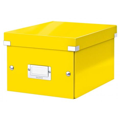 Mala škatlica Click &amp; Store kovinsko rumena