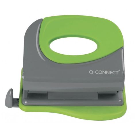 Luknjač Q-CONNECT za 20 listov sivo/zelen