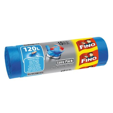 Vrečke za privezovanje FINO Easy pack 120 ℓ, 22 mic., 70 x 102 cm, modre (15 kos.)