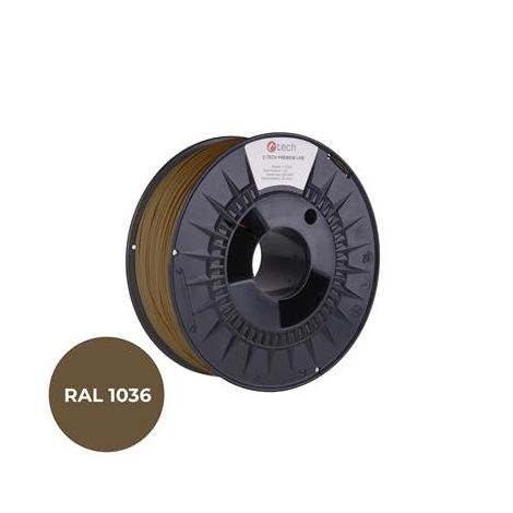 Tiskarska vrvica (filament) C-TECH PREMIUM LINE, PLA, biserno zlata, RAL1036, 1,75 mm, 1 kg 3DF-P-PLA1.75-1036