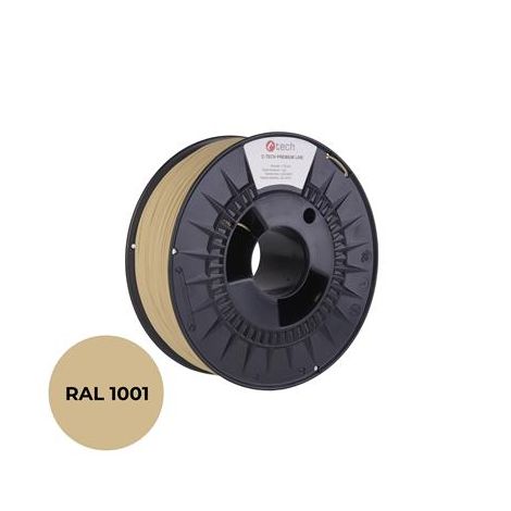 Tiskarska vrvica (filament) C-TECH PREMIUM LINE, PETG, bež, RAL1001, 1,75mm, 1kg 3DF-P-PETG1.75-1001