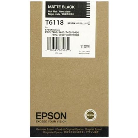 Kartuša Epson T6118, mat črna (matte black), original