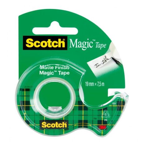 Lepilni trak Scotch Magic nevidno zapisljiv 19 mm x 7,5 ms podajalnik